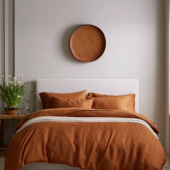 Quince European Linen Duvet Cover Queen (Terracotta) - Picture 2 of 4